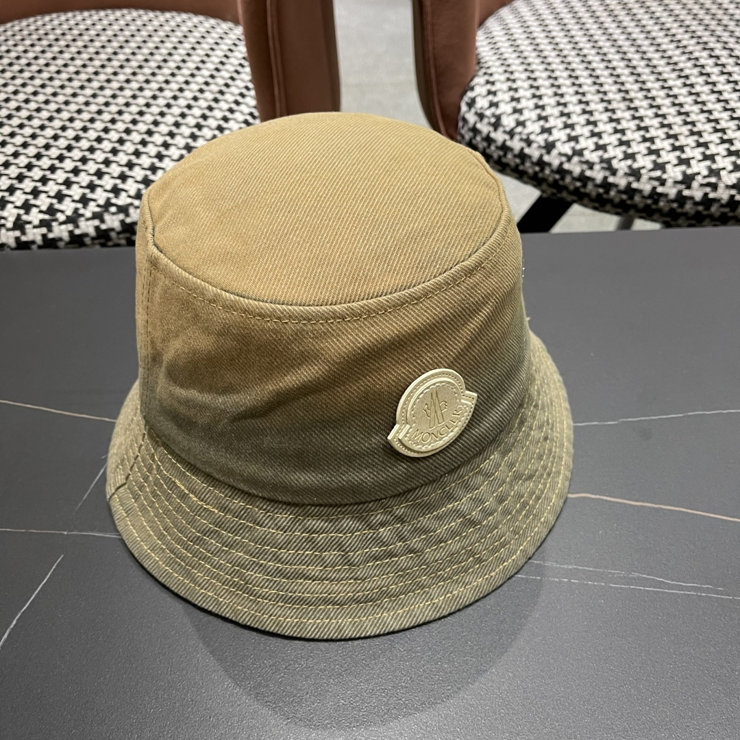 蒙口MONCLER头围新款水洗做旧渔夫帽女夏季防晒遮阳帽盆帽休闲百搭品脸小