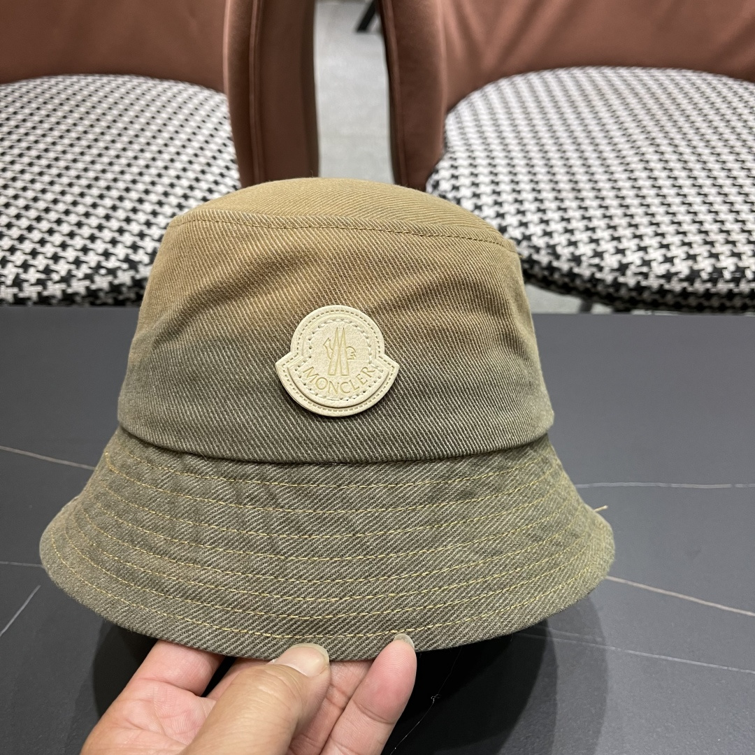 蒙口MONCLER头围新款水洗做旧渔夫帽女夏季防晒遮阳帽盆帽休闲百搭品脸小