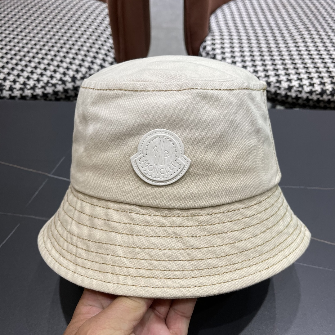 蒙口MONCLER头围新款水洗做旧渔夫帽女夏季防晒遮阳帽盆帽休闲百搭品脸小