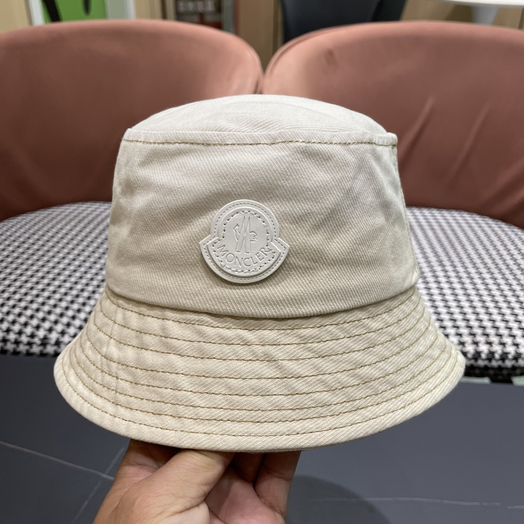 蒙口MONCLER头围新款水洗做旧渔夫帽女夏季防晒遮阳帽盆帽休闲百搭品脸小