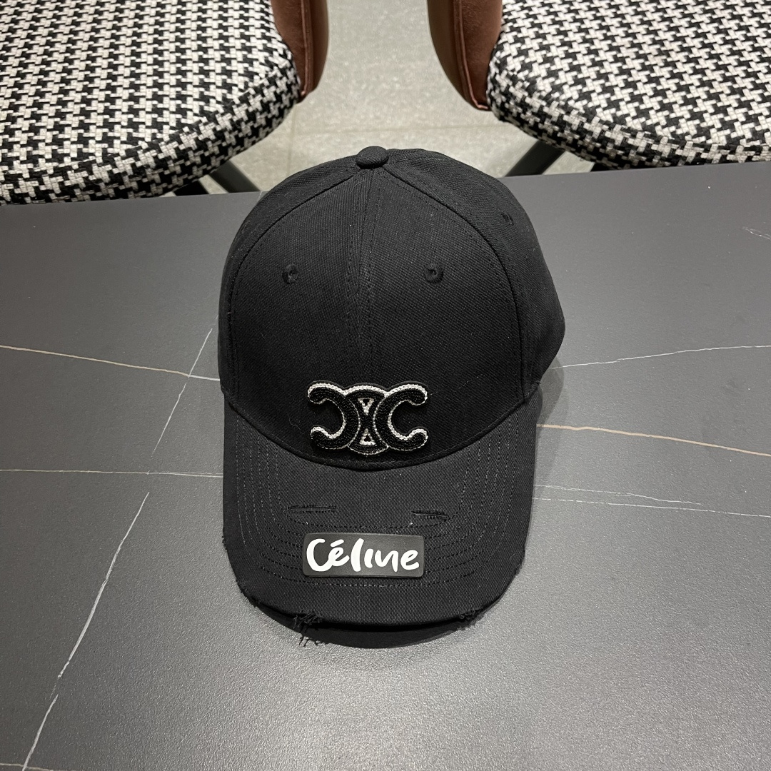 【CELINE赛琳】高品质凯旋门宽檐棒球帽女春秋新款时尚破泂做旧
硬顶防晒鸭舌帽男