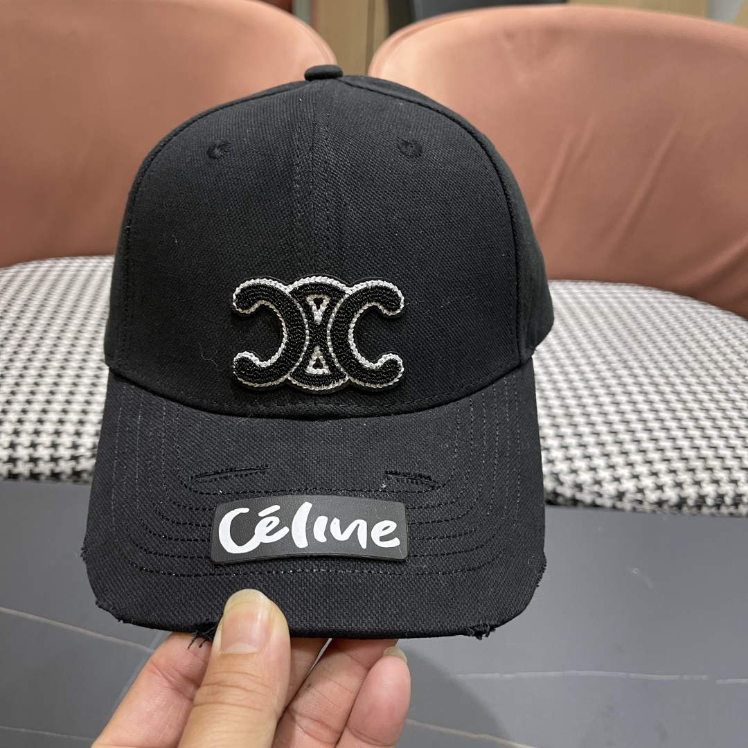 【CELINE赛琳】高品质凯旋门宽檐棒球帽女春秋新款时尚破泂做旧
硬顶防晒鸭舌帽男