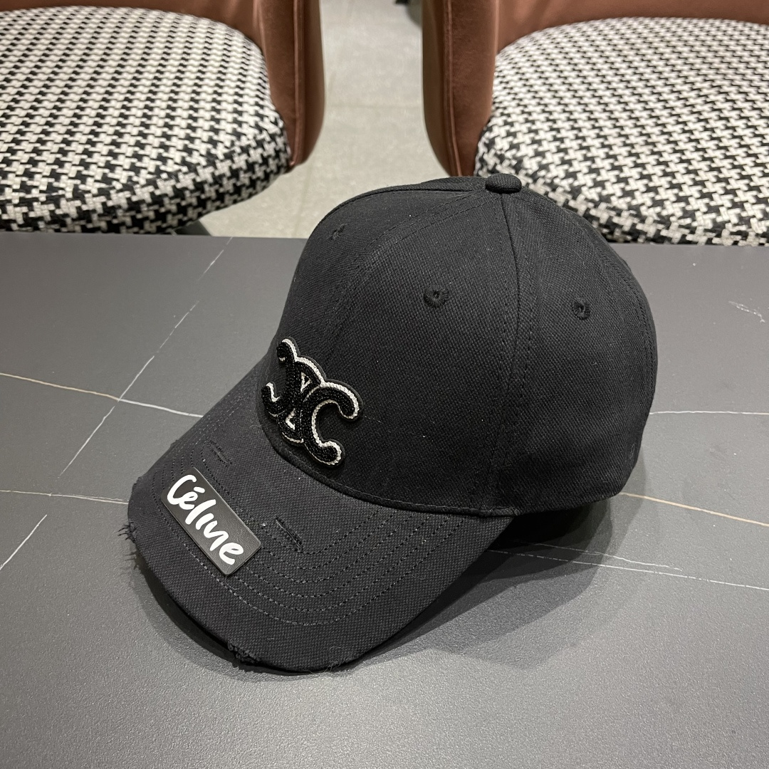 【CELINE赛琳】高品质凯旋门宽檐棒球帽女春秋新款时尚破泂做旧
硬顶防晒鸭舌帽男