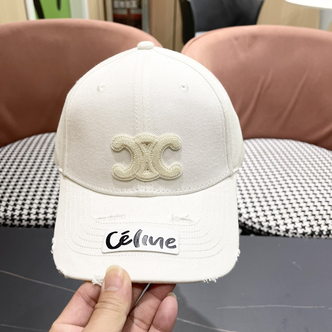 【CELINE赛琳】高品质凯旋门宽檐棒球帽女春秋新款时尚破泂做旧
硬顶防晒鸭舌帽男