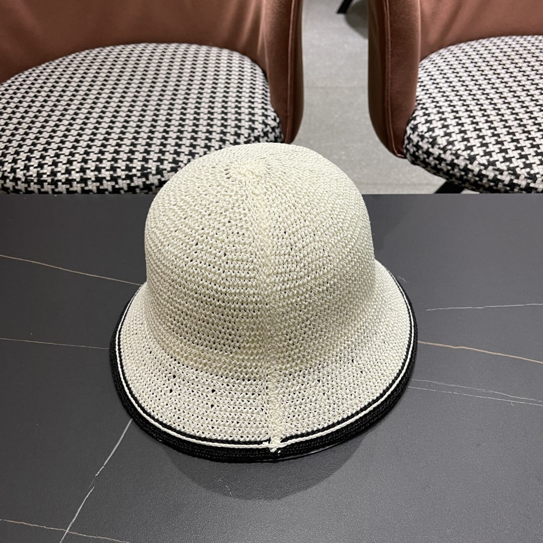 Lv路易威登手工编织盆帽遮阳防晒帽子女韩版镂空透气夏季可折叠显脸小渔夫帽