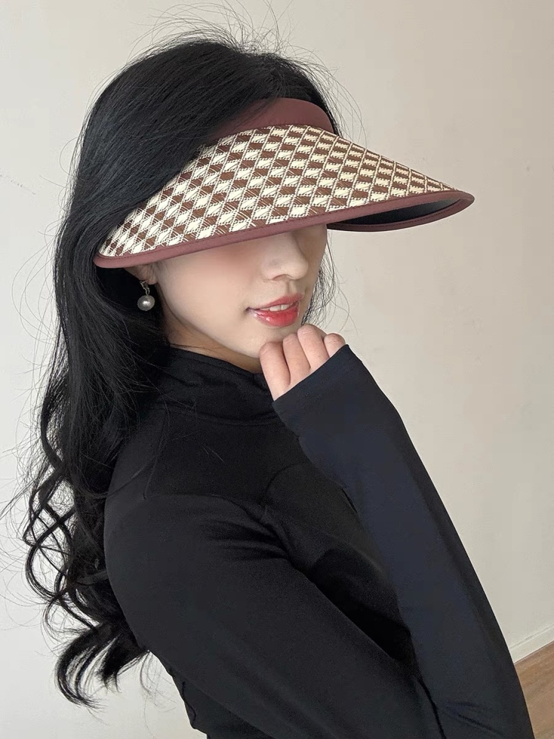 [LV Hats]Lv Louis Vuitton houndstooth sunscreen hat for women 2025 new summer