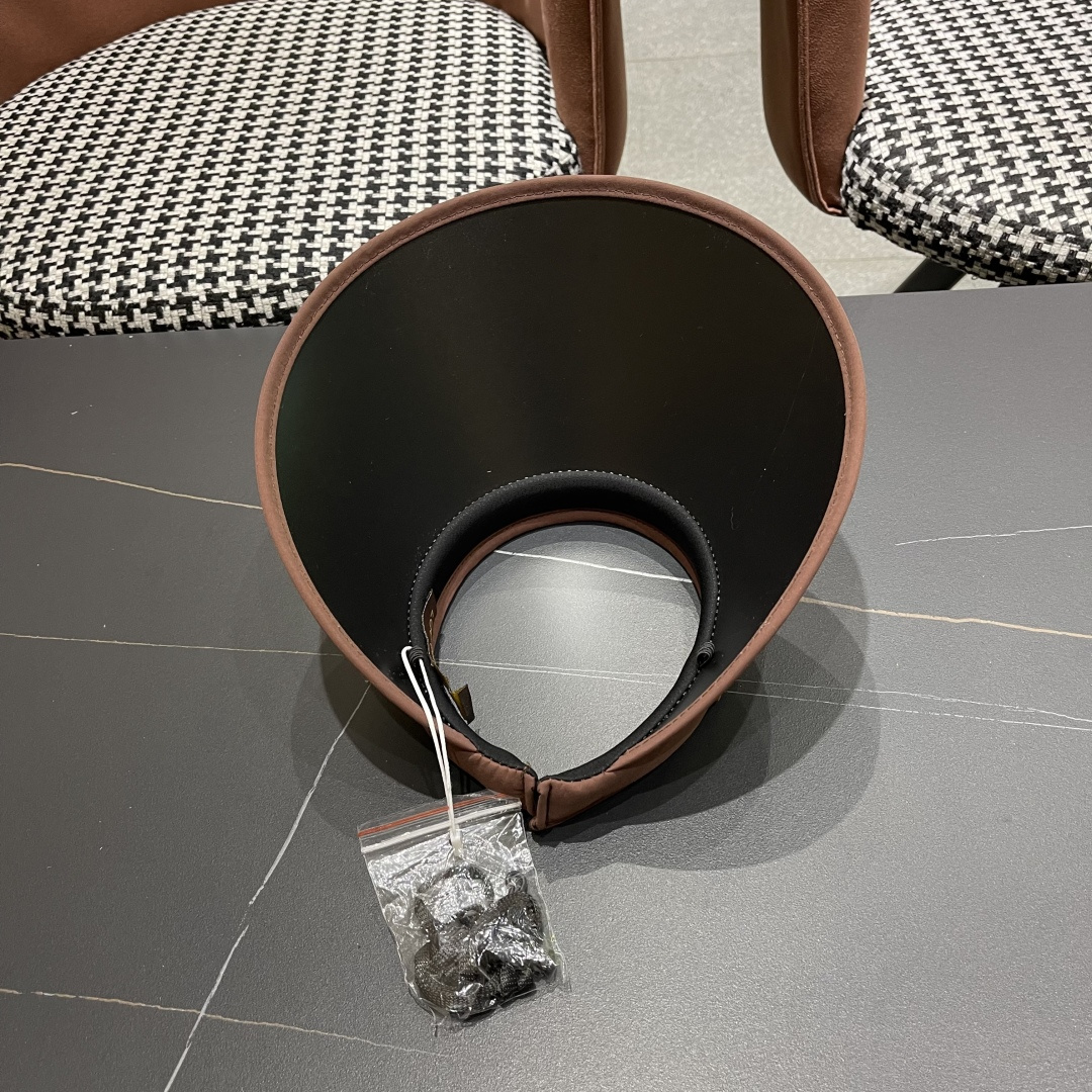 Lv路易威登 千鸟格防晒帽子女2025新款夏季防紫外线发箍遮阳大帽檐空顶太阳帽