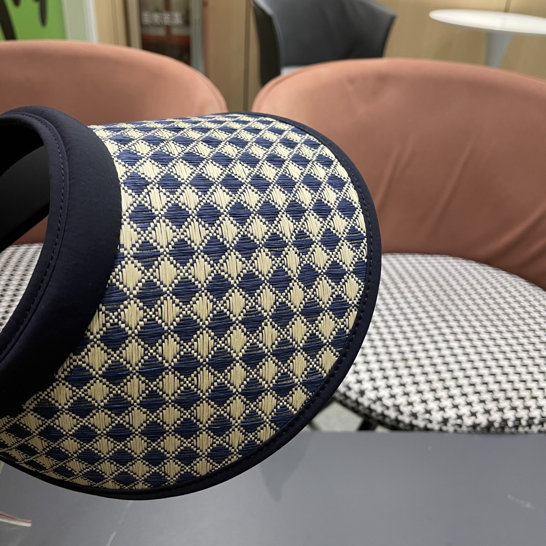 Lv路易威登 千鸟格防晒帽子女2025新款夏季防紫外线发箍遮阳大帽檐空顶太阳帽