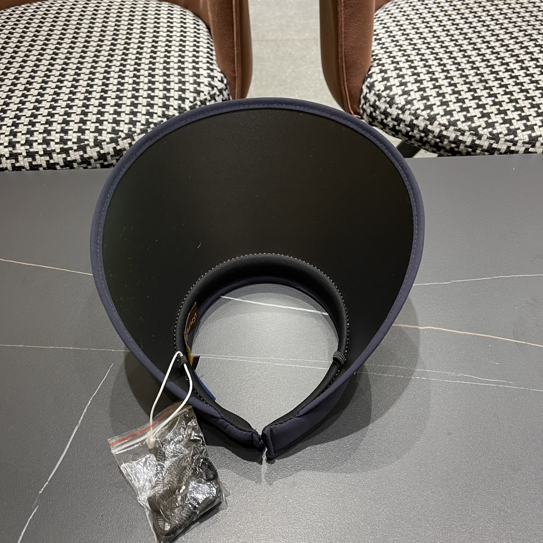 Lv路易威登 千鸟格防晒帽子女2025新款夏季防紫外线发箍遮阳大帽檐空顶太阳帽