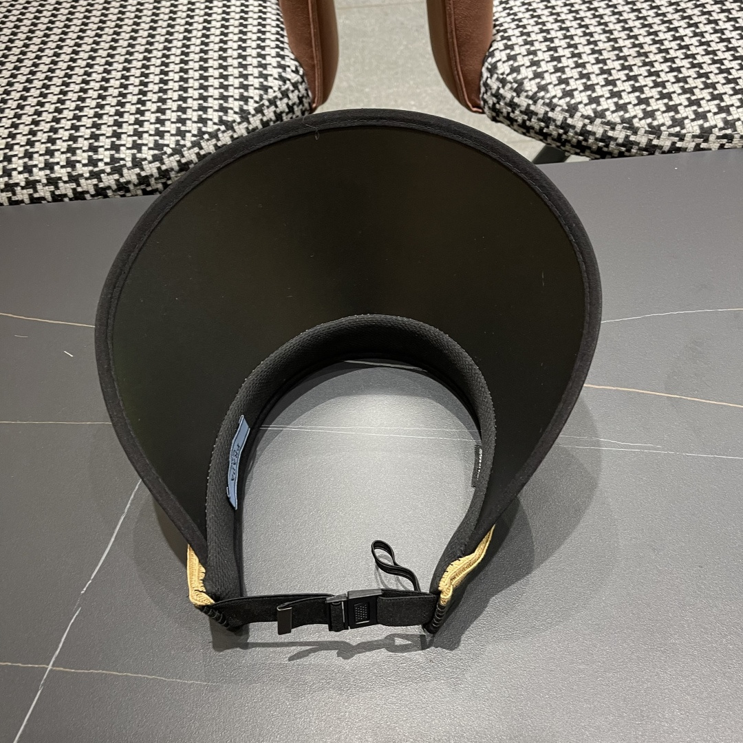 PRADA普拉达【防紫外线】帽子女士遮阳草帽可折叠春夏季高级感时尚遮脸空顶帽