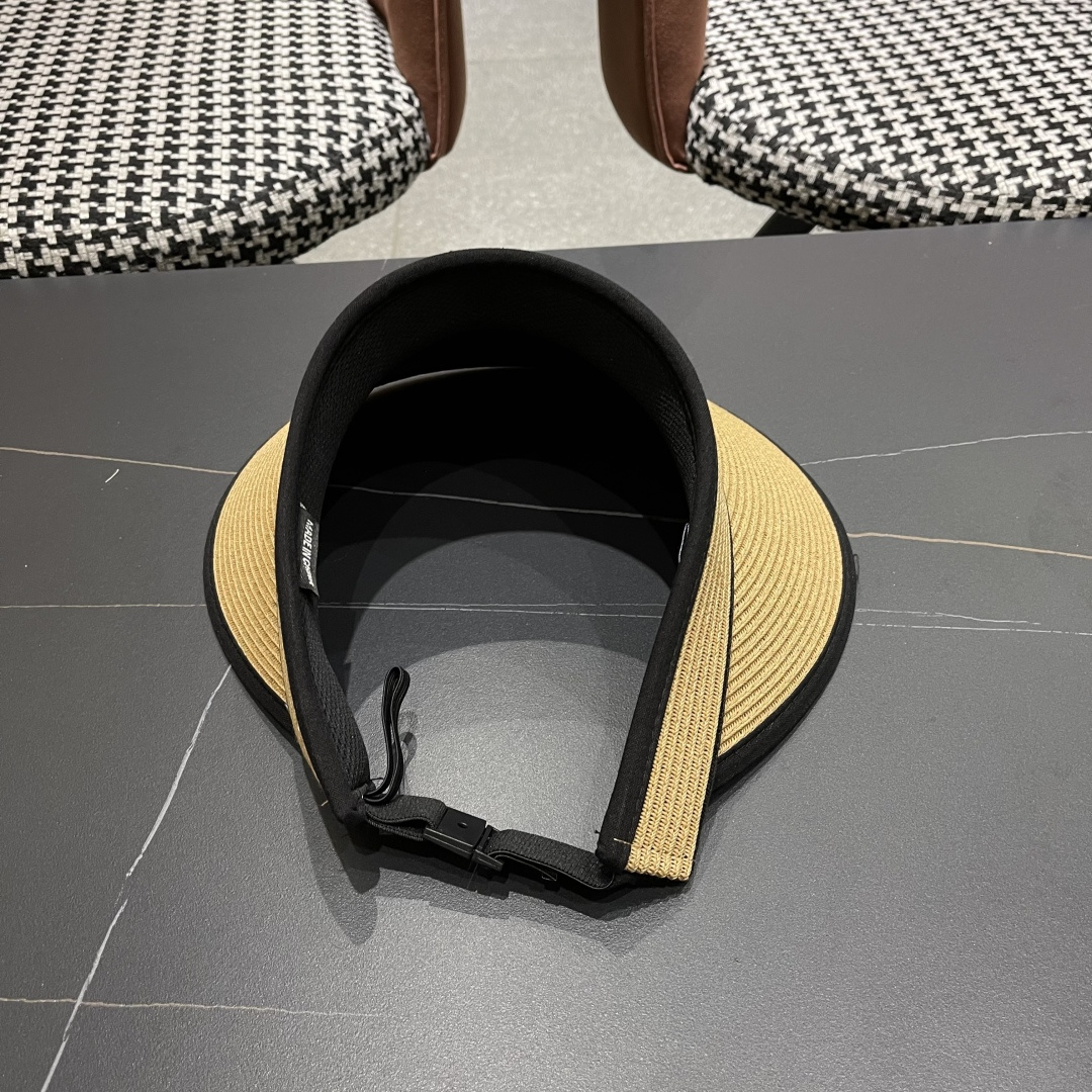 PRADA普拉达【防紫外线】帽子女士遮阳草帽可折叠春夏季高级感时尚遮脸空顶帽