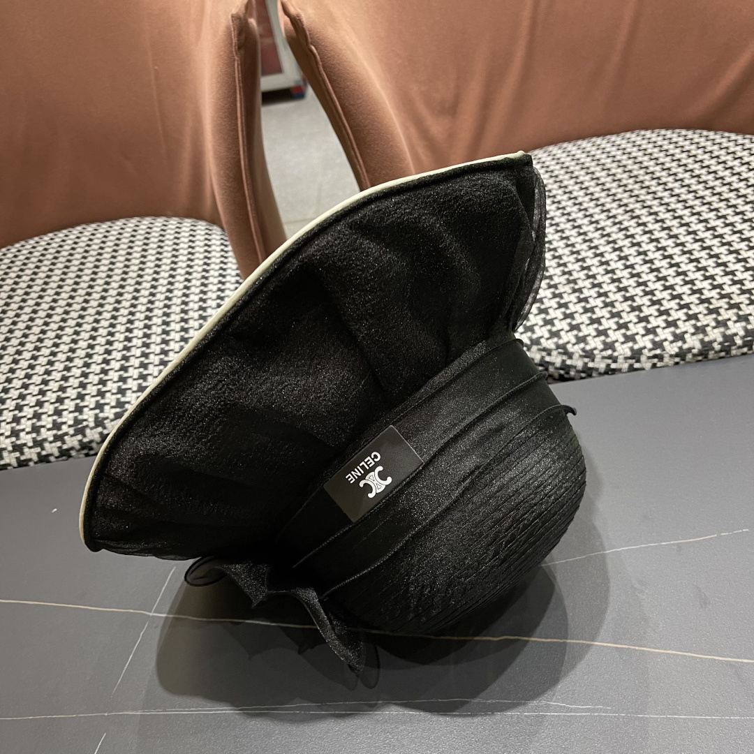 【CELINE赛琳】 网纱大花朵百搭渔夫帽子女春夏季海边沙
滩度假遮阳帽女士妈妈盆帽