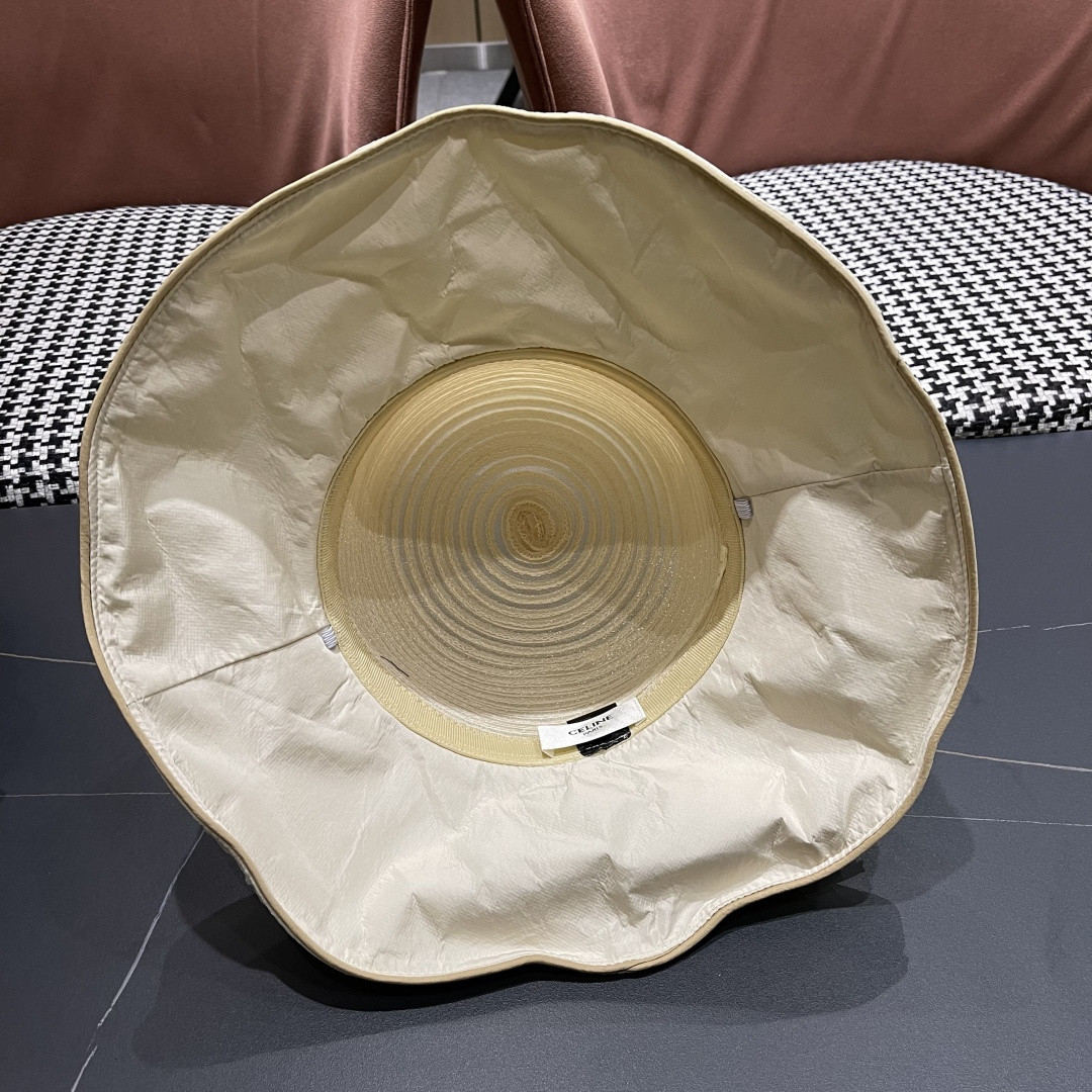 【CELINE赛琳】 网纱大花朵百搭渔夫帽子女春夏季海边沙
滩度假遮阳帽女士妈妈盆帽