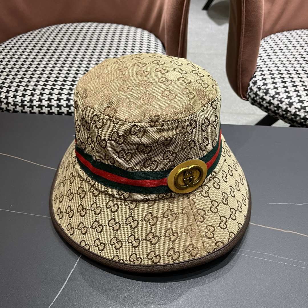 古奇渔夫帽GUCCI🧢2025原单品质火爆来袭 🔥🎩 工艺非常精美 高档大气上档次！低调奢华，方便携带！