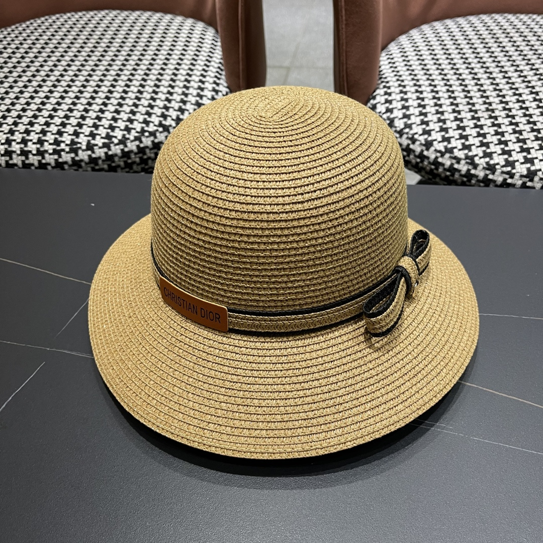 【迪奥DIOR】草帽女夏天韩版小清新防晒遮阳帽出游遮脸太阳帽
