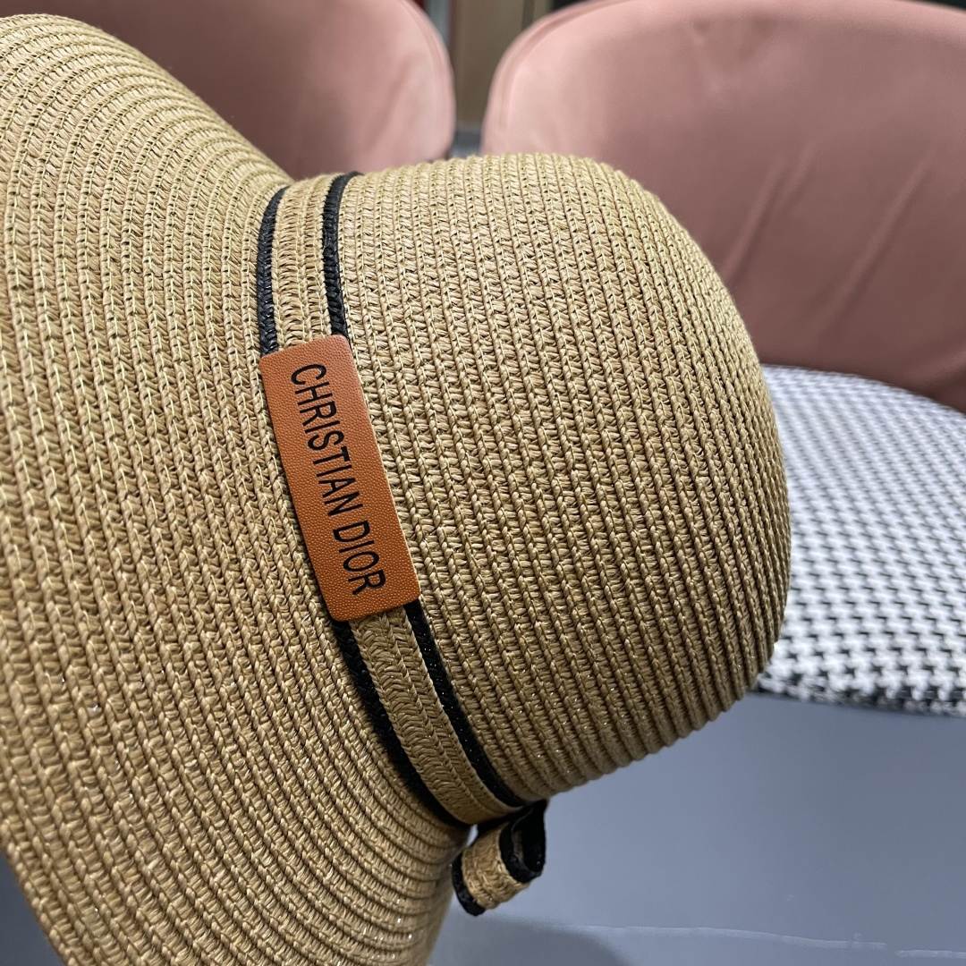 【迪奥DIOR】草帽女夏天韩版小清新防晒遮阳帽出游遮脸太阳帽
