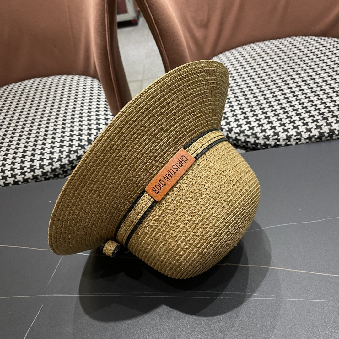 【迪奥DIOR】草帽女夏天韩版小清新防晒遮阳帽出游遮脸太阳帽
