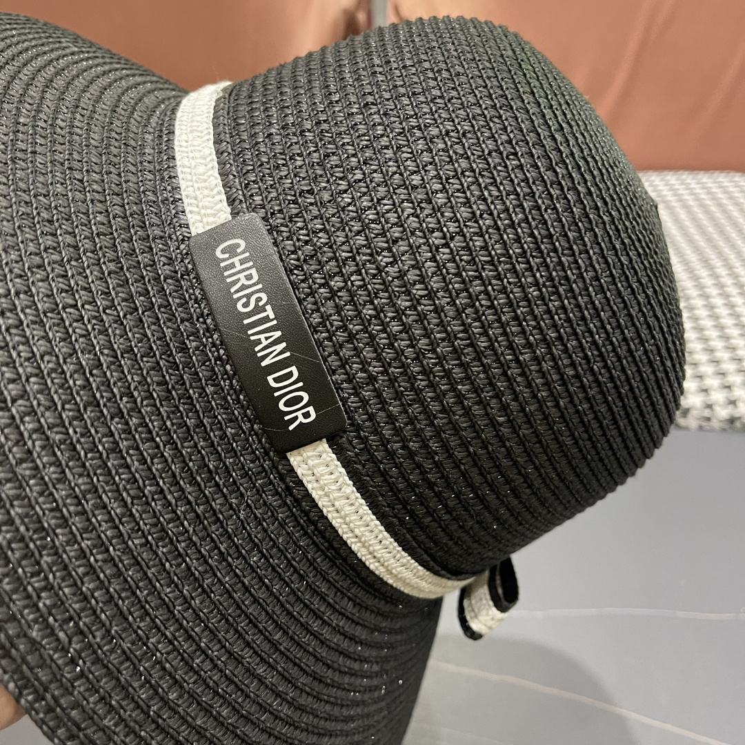 【迪奥DIOR】草帽女夏天韩版小清新防晒遮阳帽出游遮脸太阳帽
