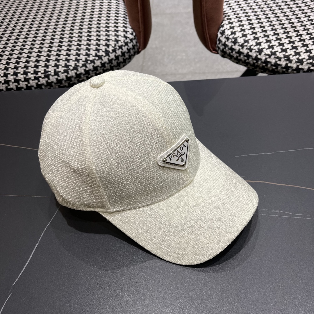 【PRADA普拉达】高端棒球帽🧢，欧美重工手法，曰韩潮流，时尚大气，帅哥美女必入款❤️❤️❤️男女必备！