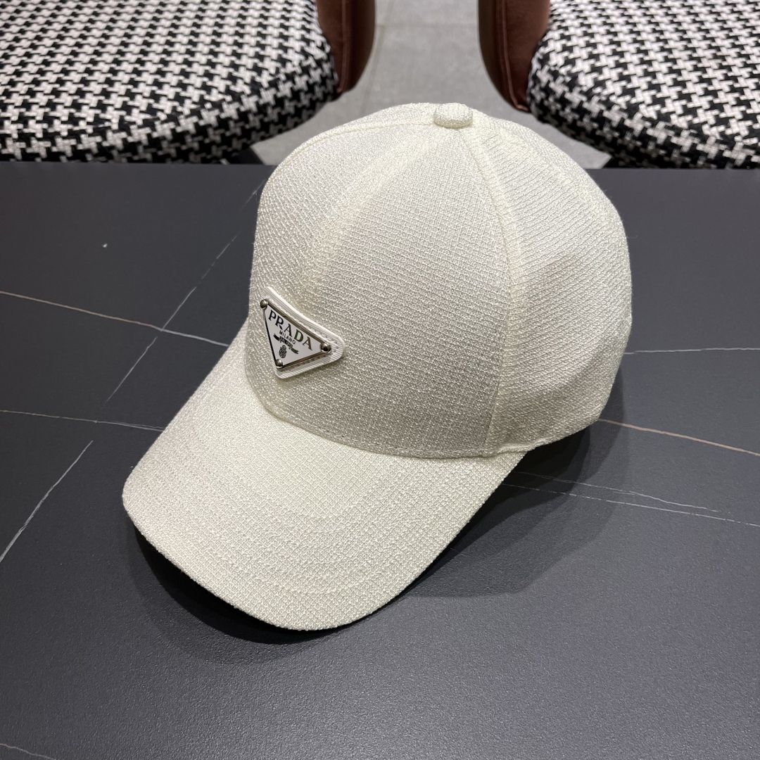 【PRADA普拉达】高端棒球帽🧢，欧美重工手法，曰韩潮流，时尚大气，帅哥美女必入款❤️❤️❤️男女必备！