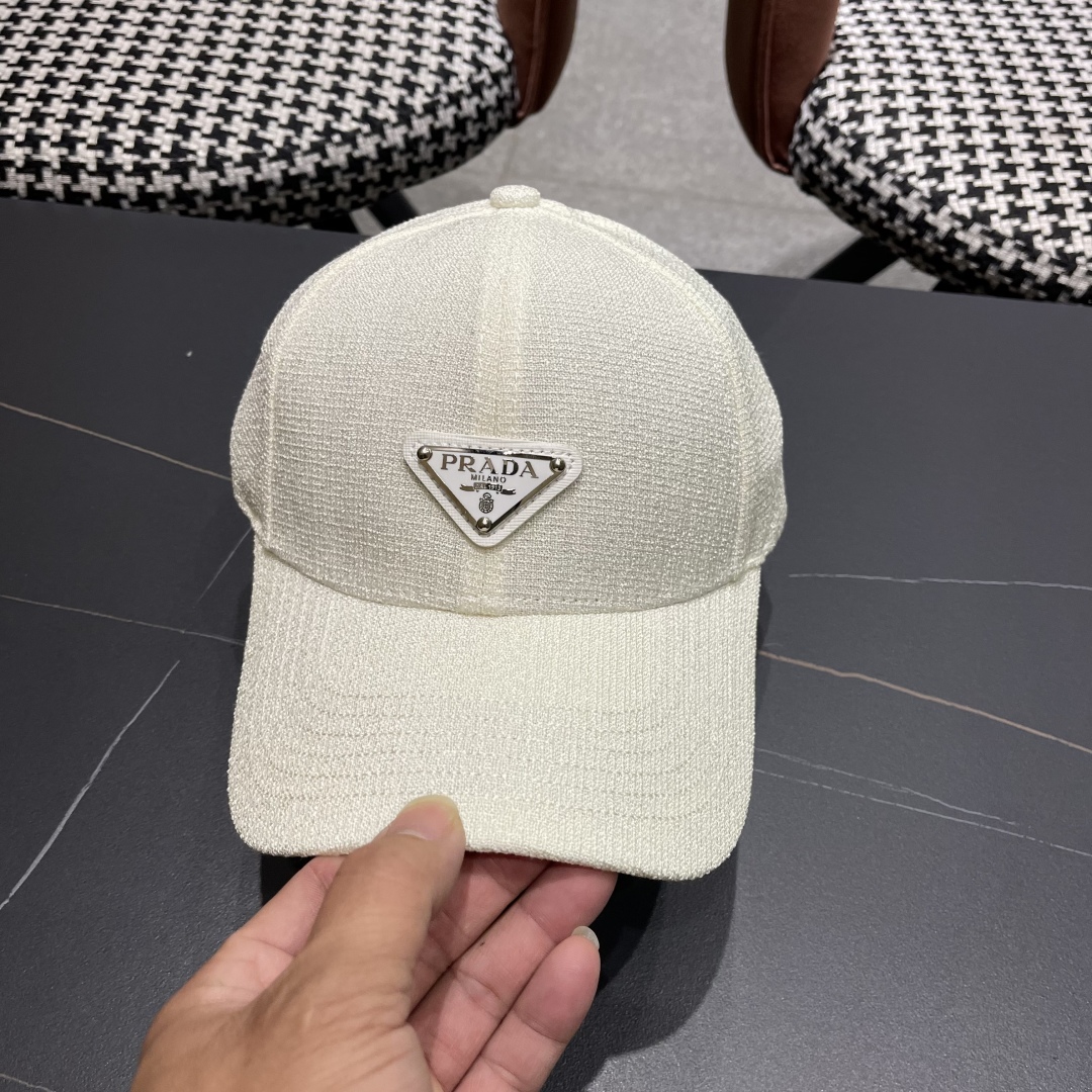 【PRADA普拉达】高端棒球帽🧢，欧美重工手法，曰韩潮流，时尚大气，帅哥美女必入款❤️❤️❤️男女必备！