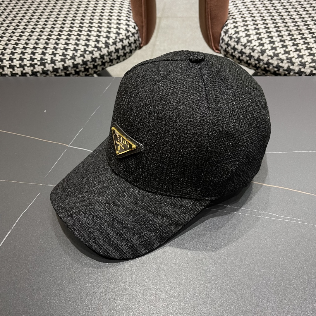 【PRADA普拉达】高端棒球帽🧢，欧美重工手法，曰韩潮流，时尚大气，帅哥美女必入款❤️❤️❤️男女必备！