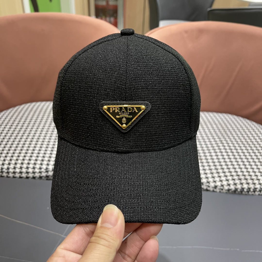 【PRADA普拉达】高端棒球帽🧢，欧美重工手法，曰韩潮流，时尚大气，帅哥美女必入款❤️❤️❤️男女必备！