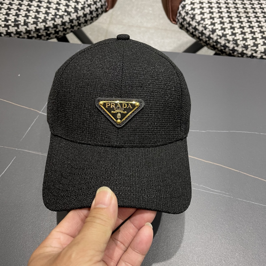 【PRADA普拉达】高端棒球帽🧢，欧美重工手法，曰韩潮流，时尚大气，帅哥美女必入款❤️❤️❤️男女必备！