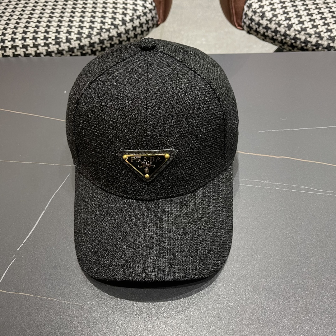 【PRADA普拉达】高端棒球帽🧢，欧美重工手法，曰韩潮流，时尚大气，帅哥美女必入款❤️❤️❤️男女必备！