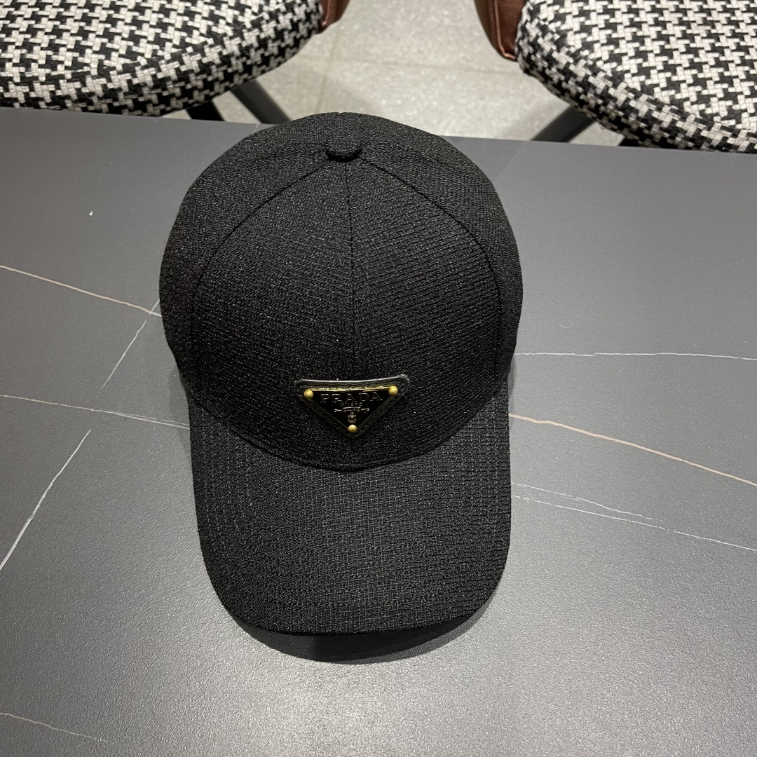 【PRADA普拉达】高端棒球帽🧢，欧美重工手法，曰韩潮流，时尚大气，帅哥美女必入款❤️❤️❤️男女必备！
