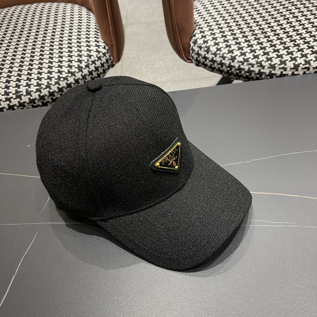 【PRADA普拉达】高端棒球帽🧢，欧美重工手法，曰韩潮流，时尚大气，帅哥美女必入款❤️❤️❤️男女必备！