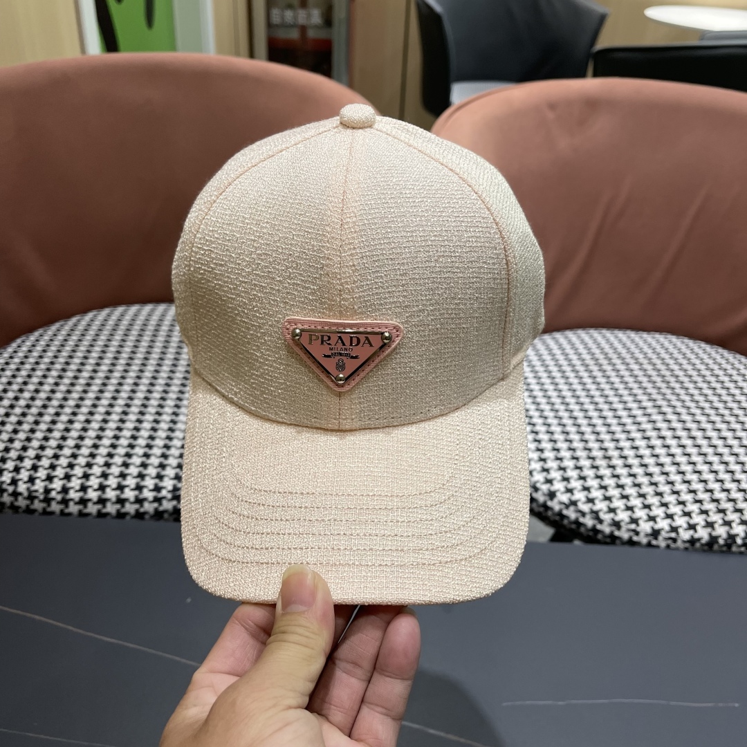 【PRADA普拉达】高端棒球帽🧢，欧美重工手法，曰韩潮流，时尚大气，帅哥美女必入款❤️❤️❤️男女必备！