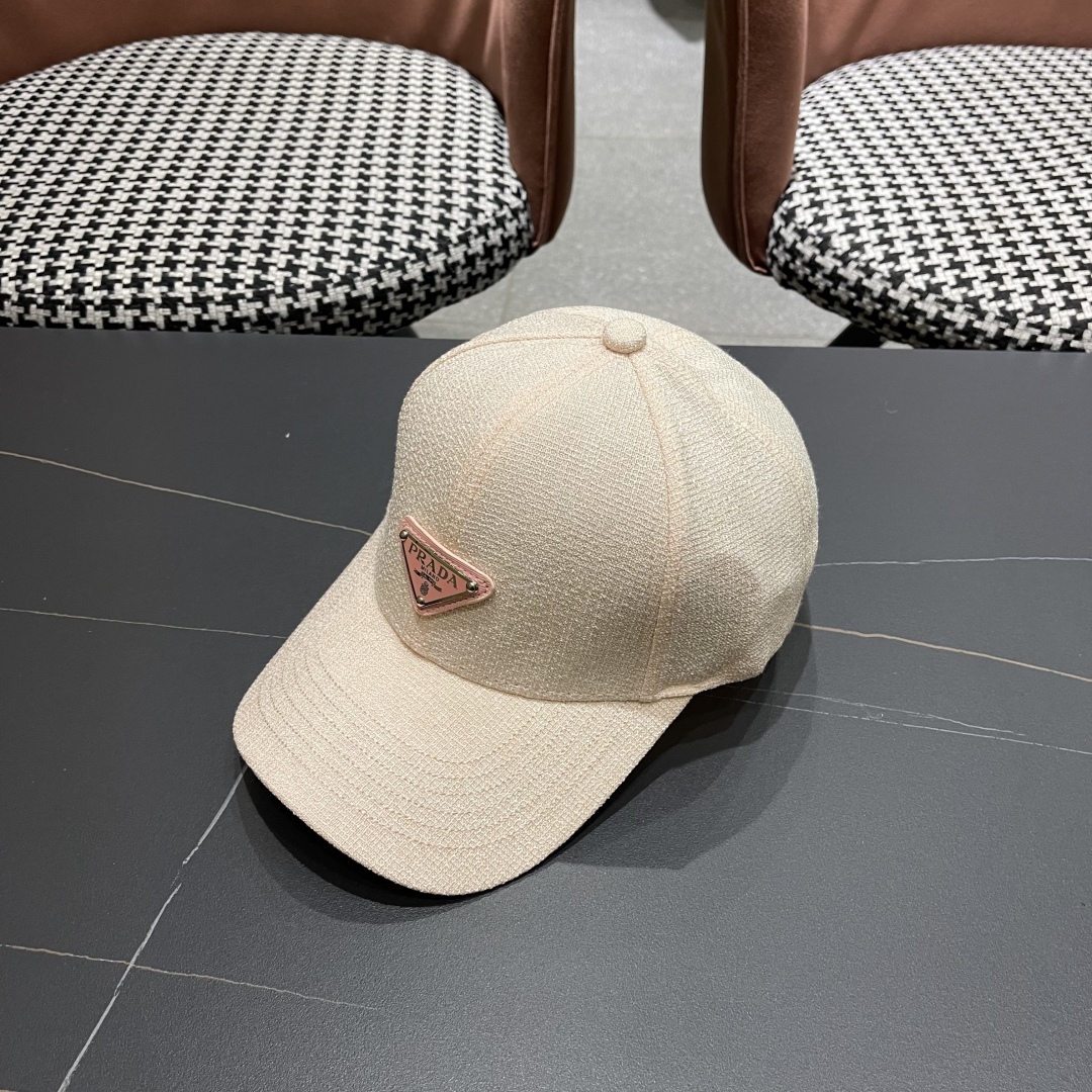【PRADA普拉达】高端棒球帽🧢，欧美重工手法，曰韩潮流，时尚大气，帅哥美女必入款❤️❤️❤️男女必备！