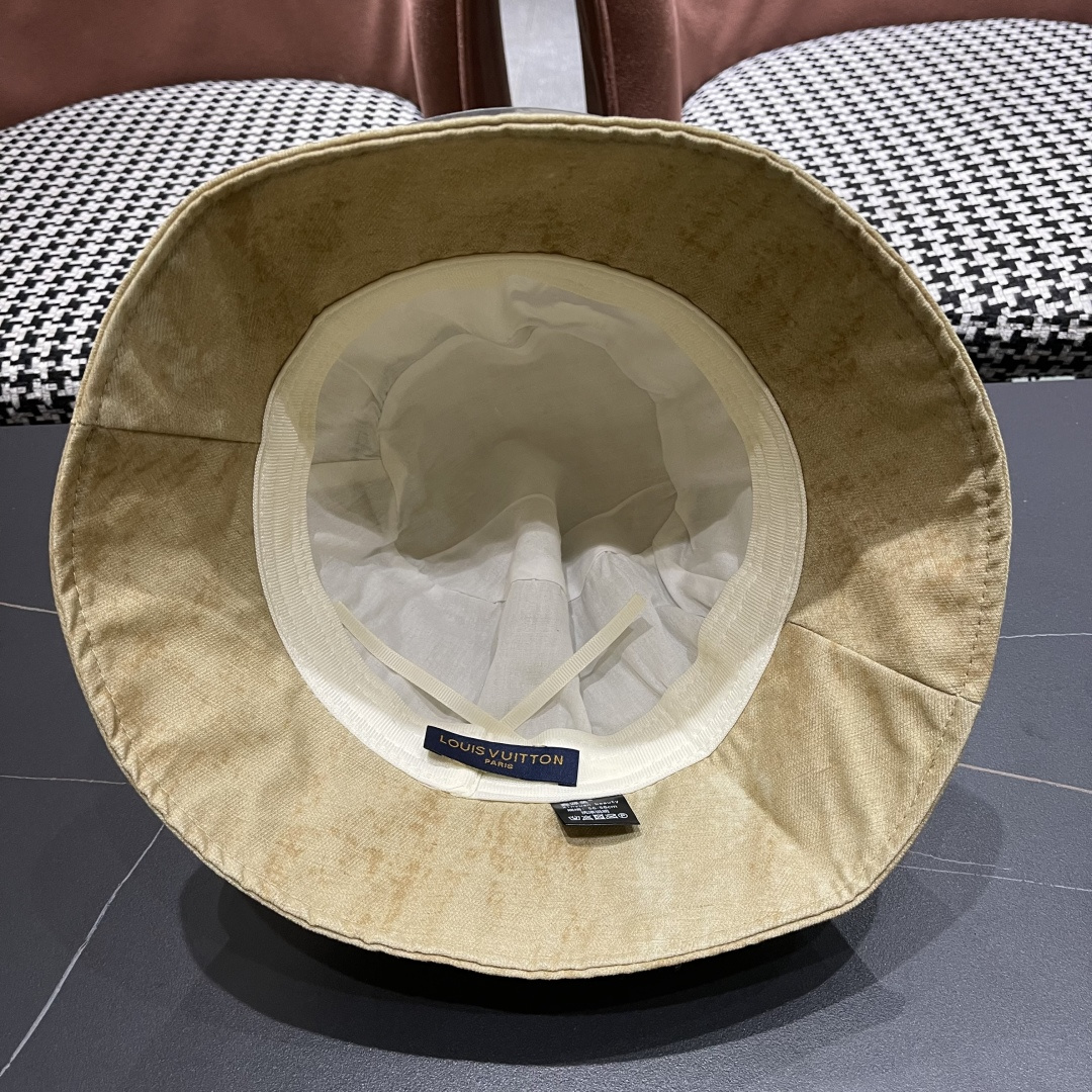 lv路易威登渔夫帽女夏季时尚扎染盆帽户外品脸小休闲水桶帽韩版岔帽