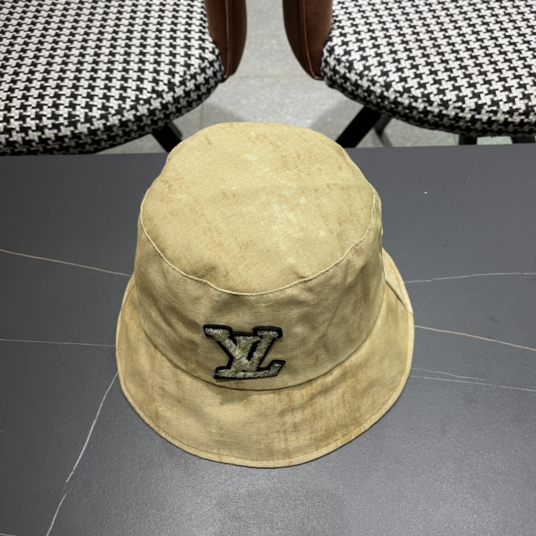 lv路易威登渔夫帽女夏季时尚扎染盆帽户外品脸小休闲水桶帽韩版岔帽