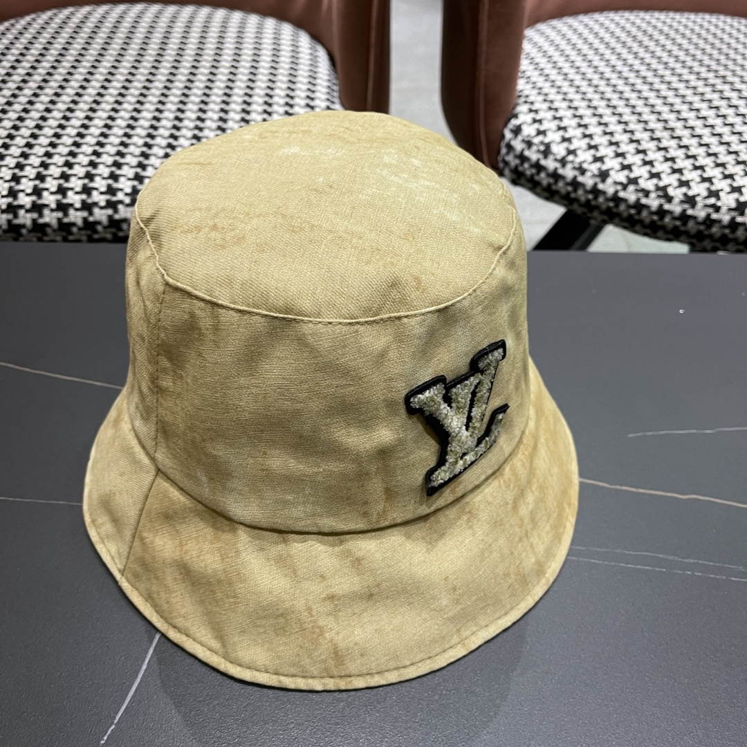 lv路易威登渔夫帽女夏季时尚扎染盆帽户外品脸小休闲水桶帽韩版岔帽