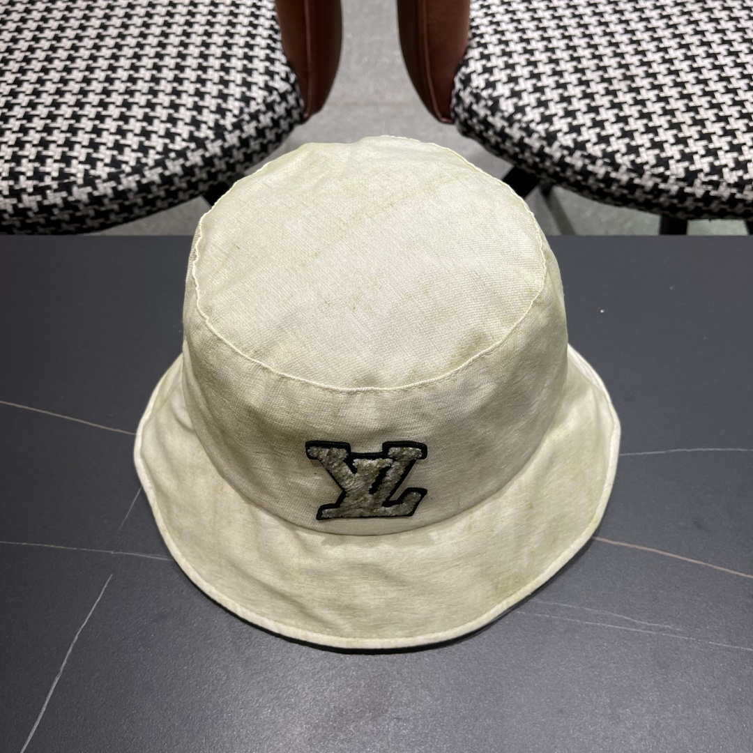 lv路易威登渔夫帽女夏季时尚扎染盆帽户外品脸小休闲水桶帽韩版岔帽
