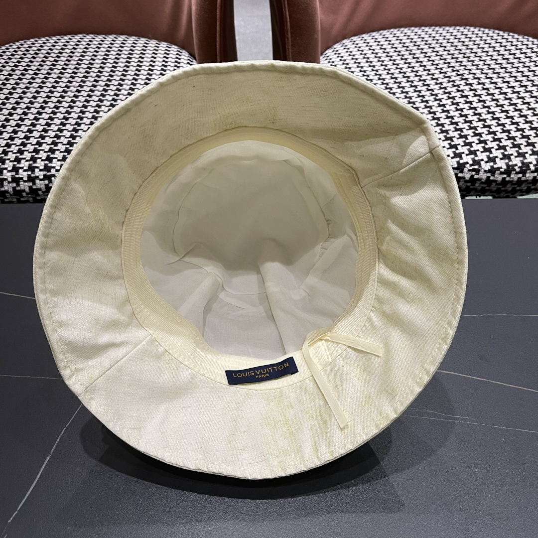 lv路易威登渔夫帽女夏季时尚扎染盆帽户外品脸小休闲水桶帽韩版岔帽