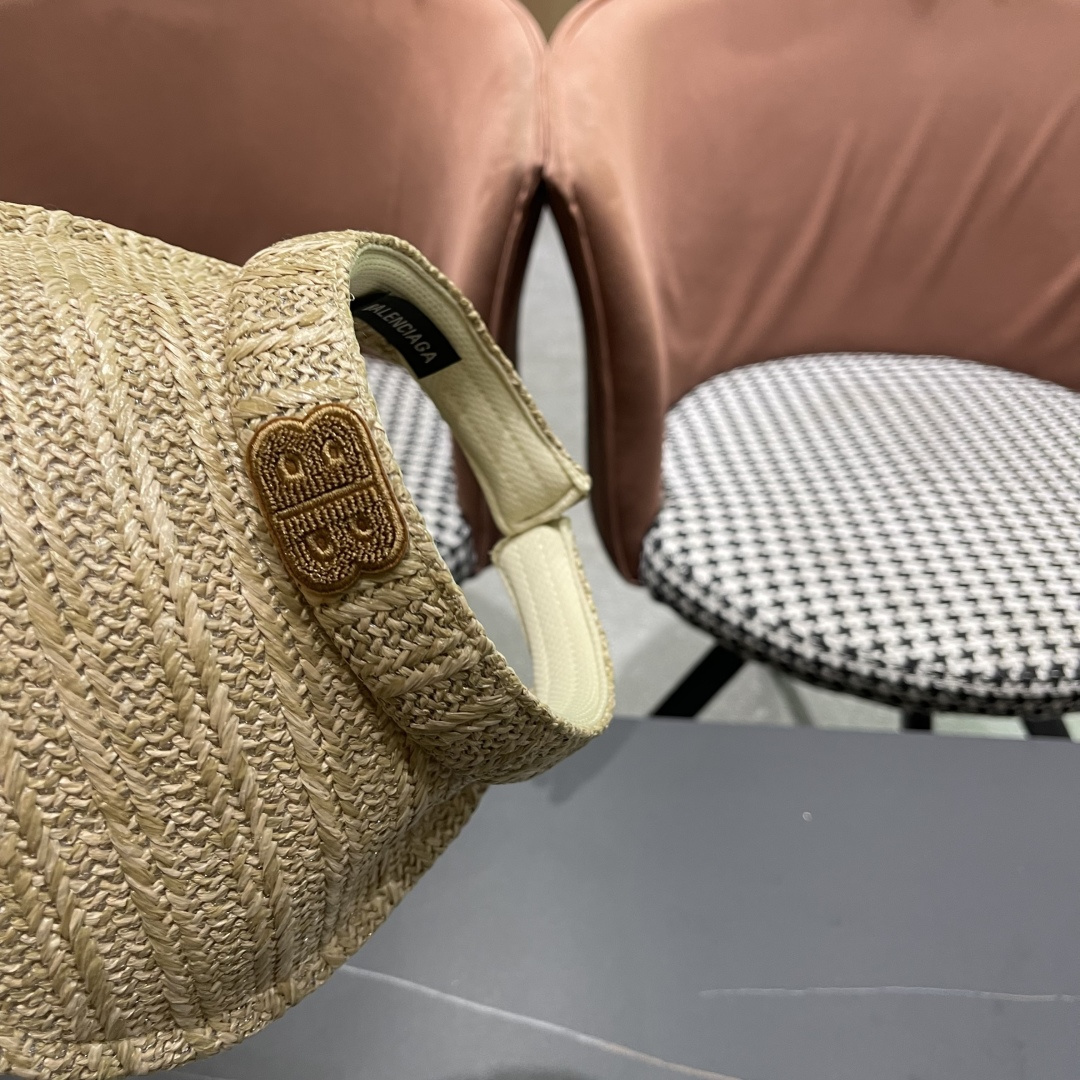  巴黎世家Balenciaga夏季小香风编织防晒帽出游百搭遮阳帽空顶帽
优雅女士太阳帽潮