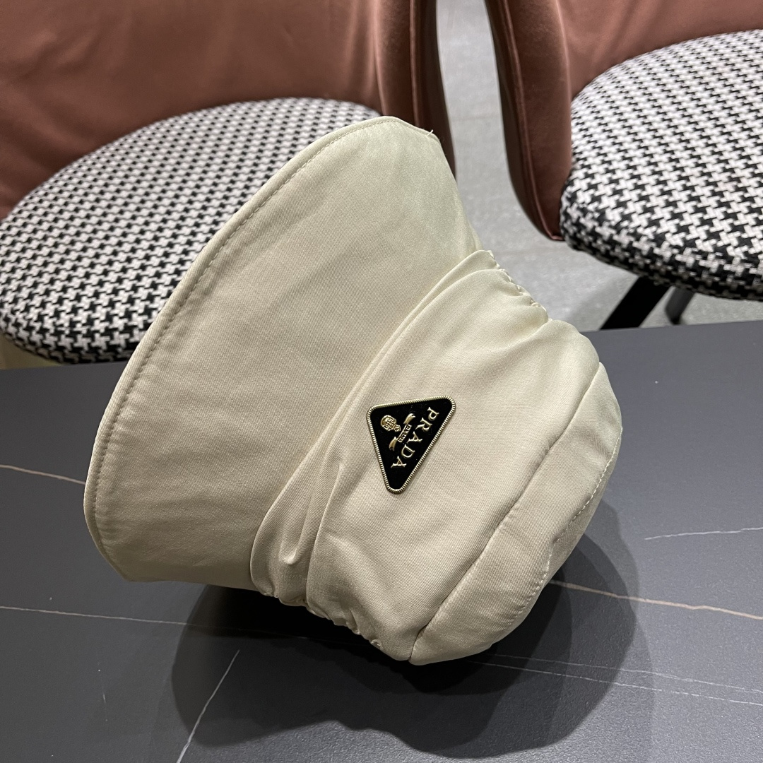  普拉达渔夫帽女2025新款时尚遮脸防晒帽夏季遮阳帽