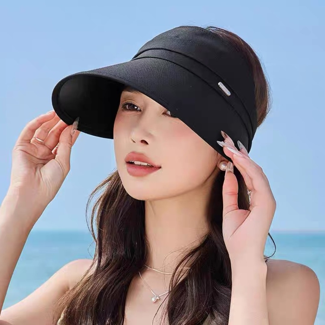  谬谬miumiu帽子女夏季新款大檐防晒空顶帽冰丝抗紫外线
户外透气全脸遮太阳帽