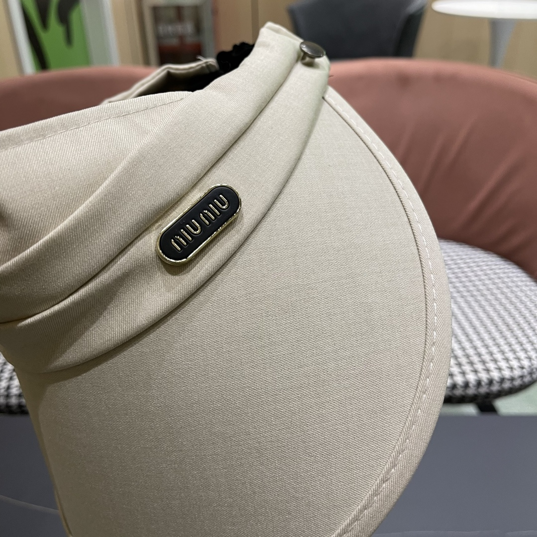  谬谬miumiu帽子女夏季新款大檐防晒空顶帽冰丝抗紫外线
户外透气全脸遮太阳帽