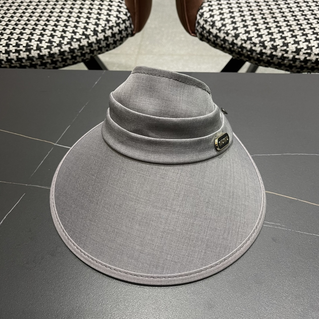  谬谬miumiu帽子女夏季新款大檐防晒空顶帽冰丝抗紫外线
户外透气全脸遮太阳帽