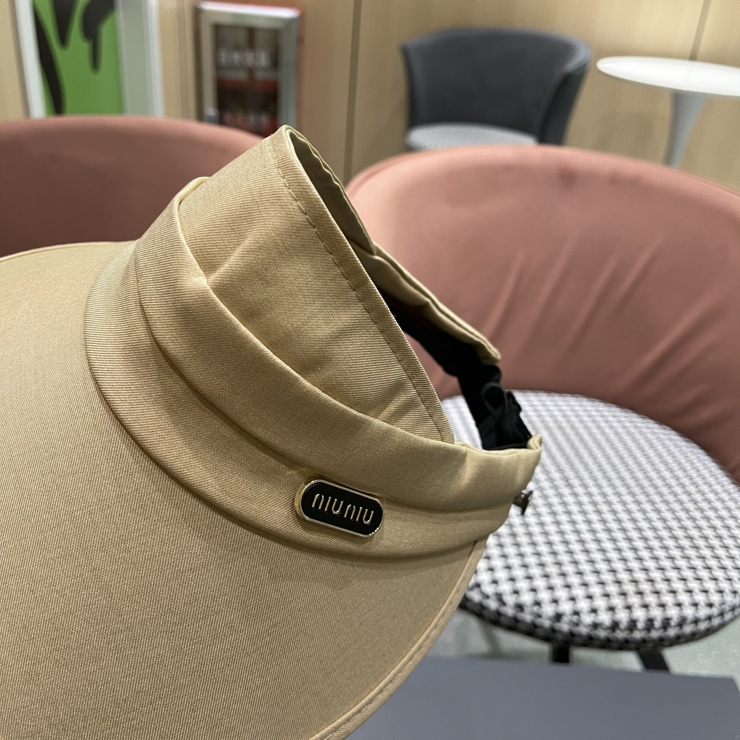  谬谬miumiu帽子女夏季新款大檐防晒空顶帽冰丝抗紫外线
户外透气全脸遮太阳帽