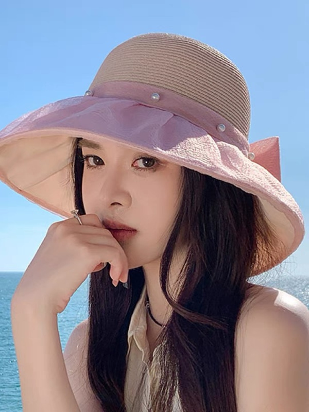  Chanel香奈儿2025年新款布草拼接草帽女春夏Uv防紫外线
渔夫帽可折叠大沿防晒帽