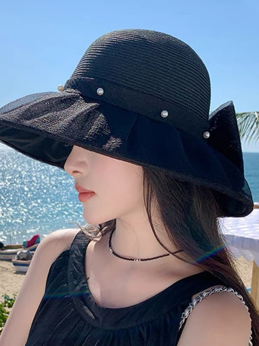  Chanel香奈儿2025年新款布草拼接草帽女春夏Uv防紫外线
渔夫帽可折叠大沿防晒帽