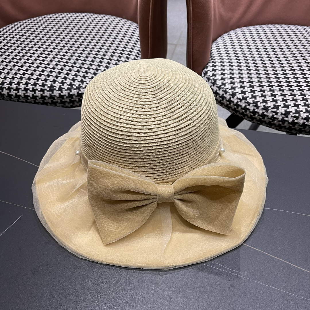  Chanel香奈儿2025年新款布草拼接草帽女春夏Uv防紫外线
渔夫帽可折叠大沿防晒帽