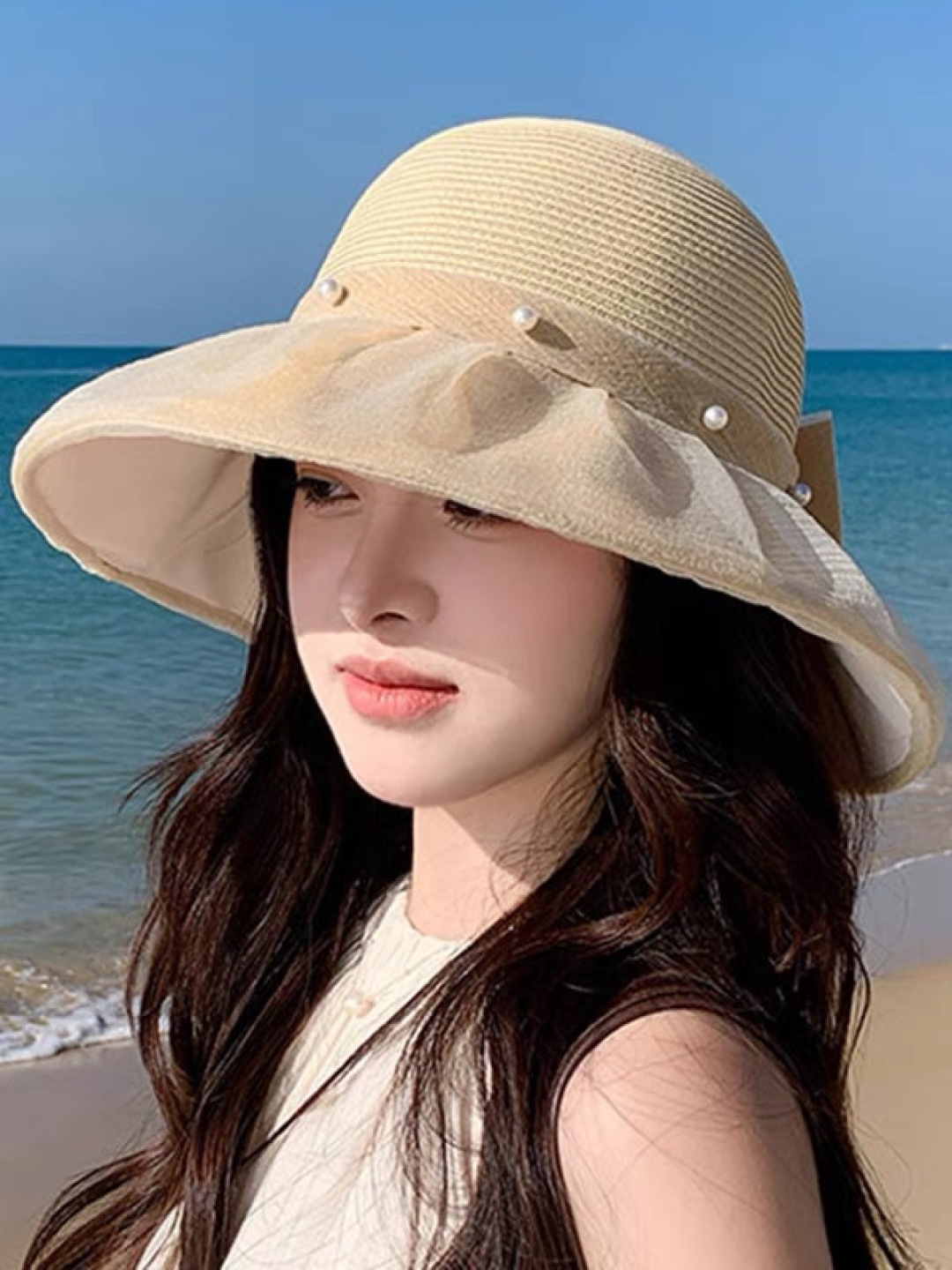 NO:224901,Chanel 2025 new linen spliced ​​straw hat for women spring and summer UV protection against ultraviolet fisherman hat foldable large edge sun protection hat straw hat fisherman hat baseball hat knit hat, hat, chanel, chanel, espadrilles, hats19860909Chanel香奈儿2025年新款布草拼接草帽女春夏Uv防紫外线 渔夫帽可折叠大沿防晒帽帽子草帽渔夫帽棒球帽针织帽,帽子,chanel,chanel,espadrilles,hats,hat
