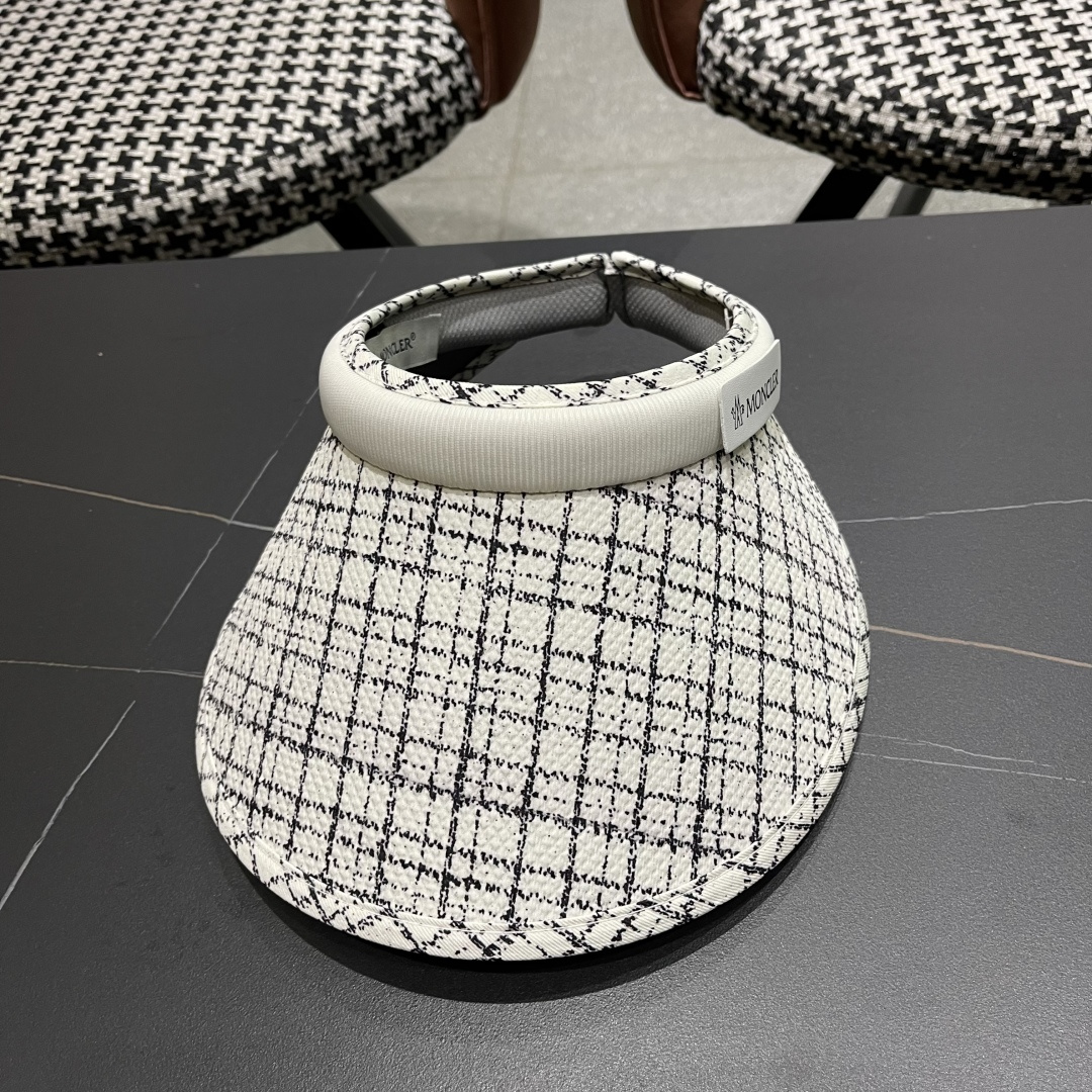  蒙口moncler防晒帽女夏防紫外线遮阳帽韩版休闲百搭大檐遮
脸空顶帽可扎马尾