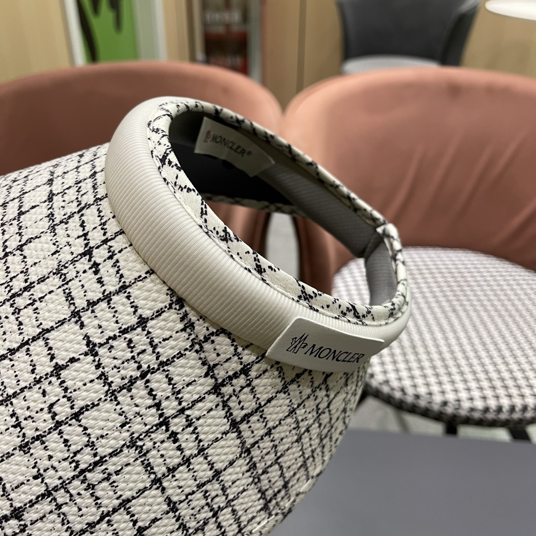  蒙口moncler防晒帽女夏防紫外线遮阳帽韩版休闲百搭大檐遮
脸空顶帽可扎马尾